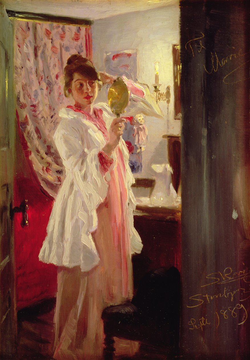 Interieur met de Vrouw van de Kunstenaar, 1889 door Peder Severin Krøyer