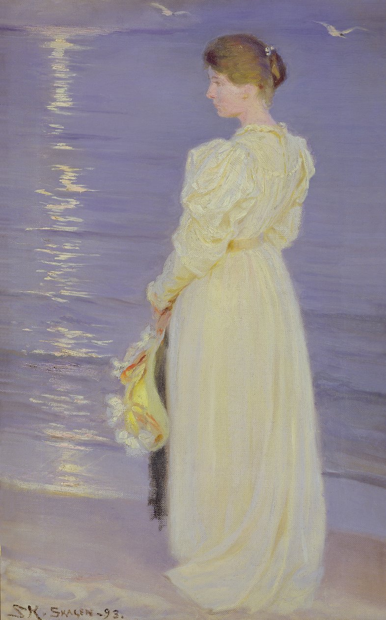 Vrouw in het Wit op een Strand, 1893 door Peder Severin Krøyer