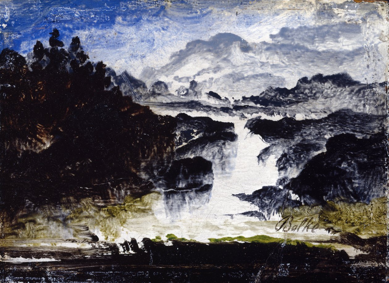 Een waterval door Peder Balke