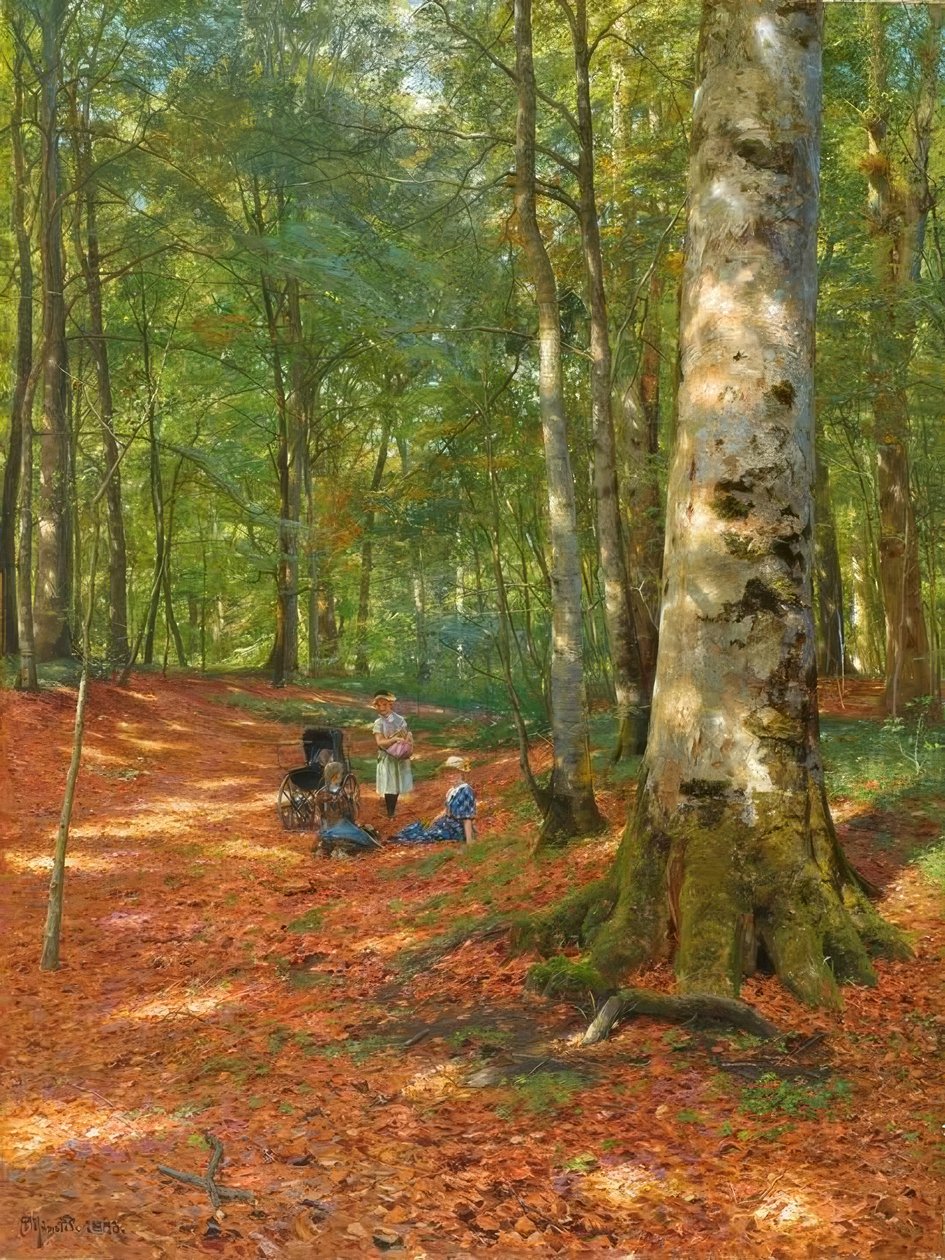 P. Mönsted, In de boslichting door Peder Monsted