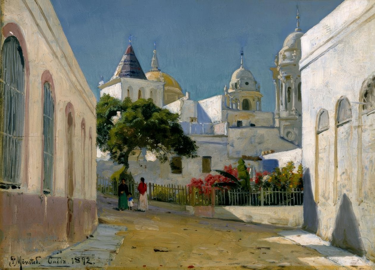 Stadsgezicht in Cádiz door Peder Monsted