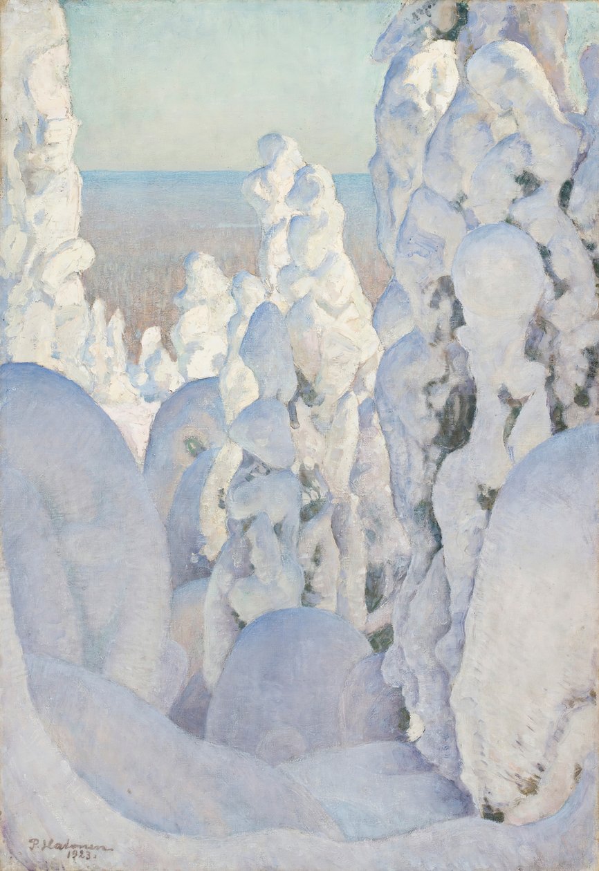 Winterlandschap in Kinahmi, 1923 door Pekka Halonen