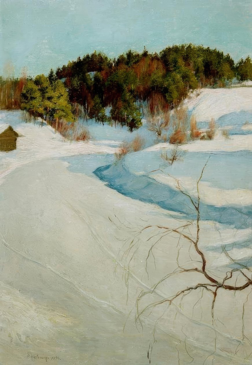 Winterlandschap bij Myllykyla door Pekka Halonen