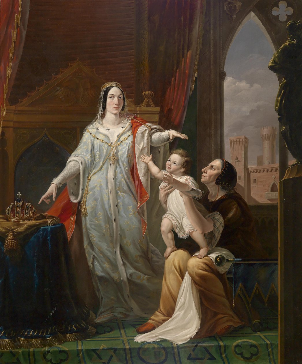 Het koninklijke lot van de infant Frederik II van Hohenstaufen in zijn kindertijd door Pelagio Palagi