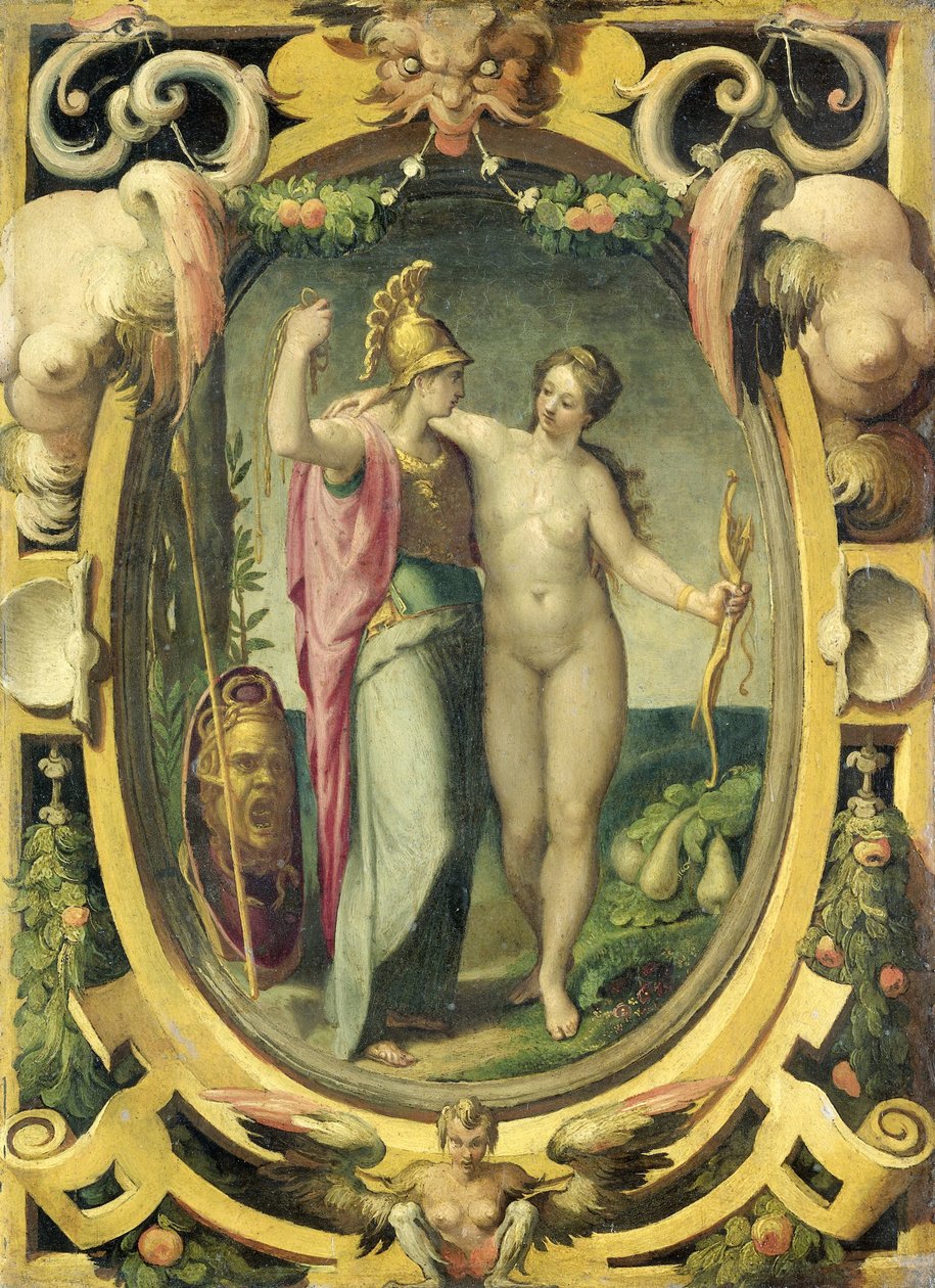 Venus en Minerva door Pellegrino Tibaldi (circle of)