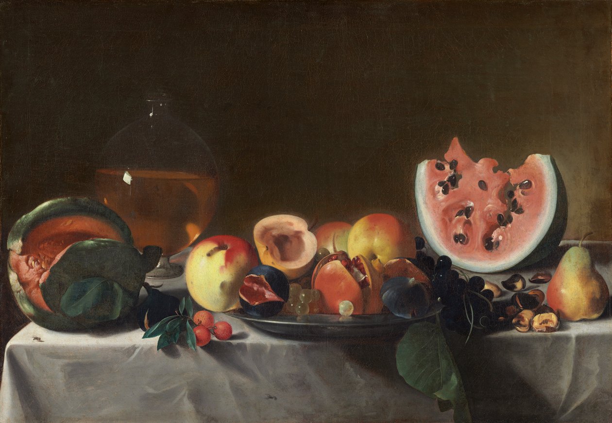 Stilleven met Fruit en Karaf, c.1610-1620 door Pensionante de Saraceni