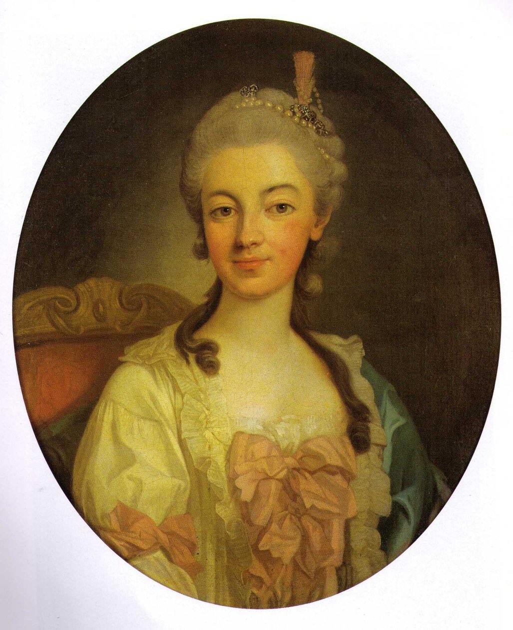 Portret van Teresa Kinsky von Weichnitz und Tettau (1740–1806), vrouw van Andrzej Poniatowski door Per Krafft