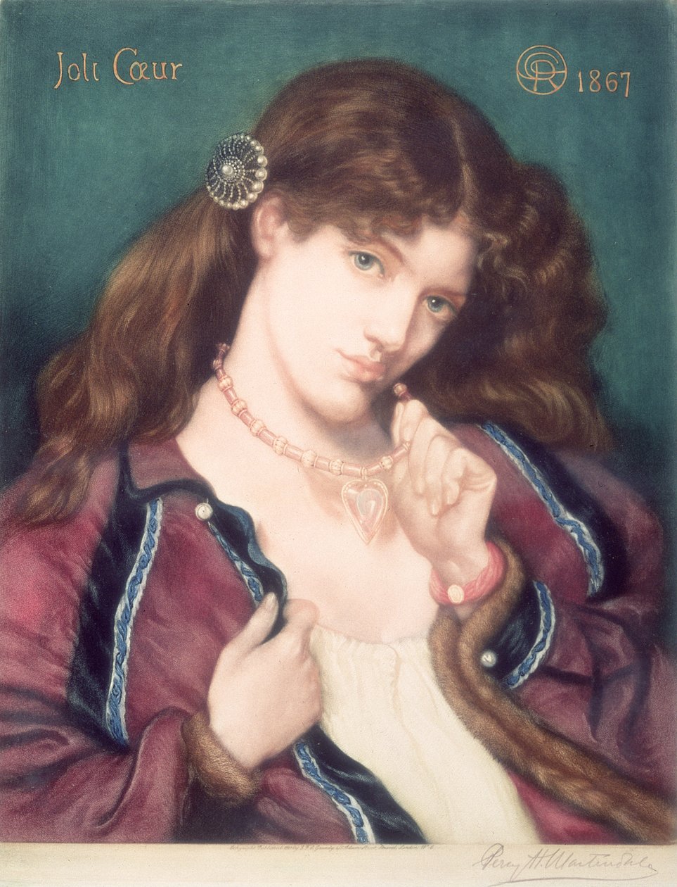 Joli Coeur, naar Dante Gabriel Rossetti (1828-82), 1867 door Percy Martindale