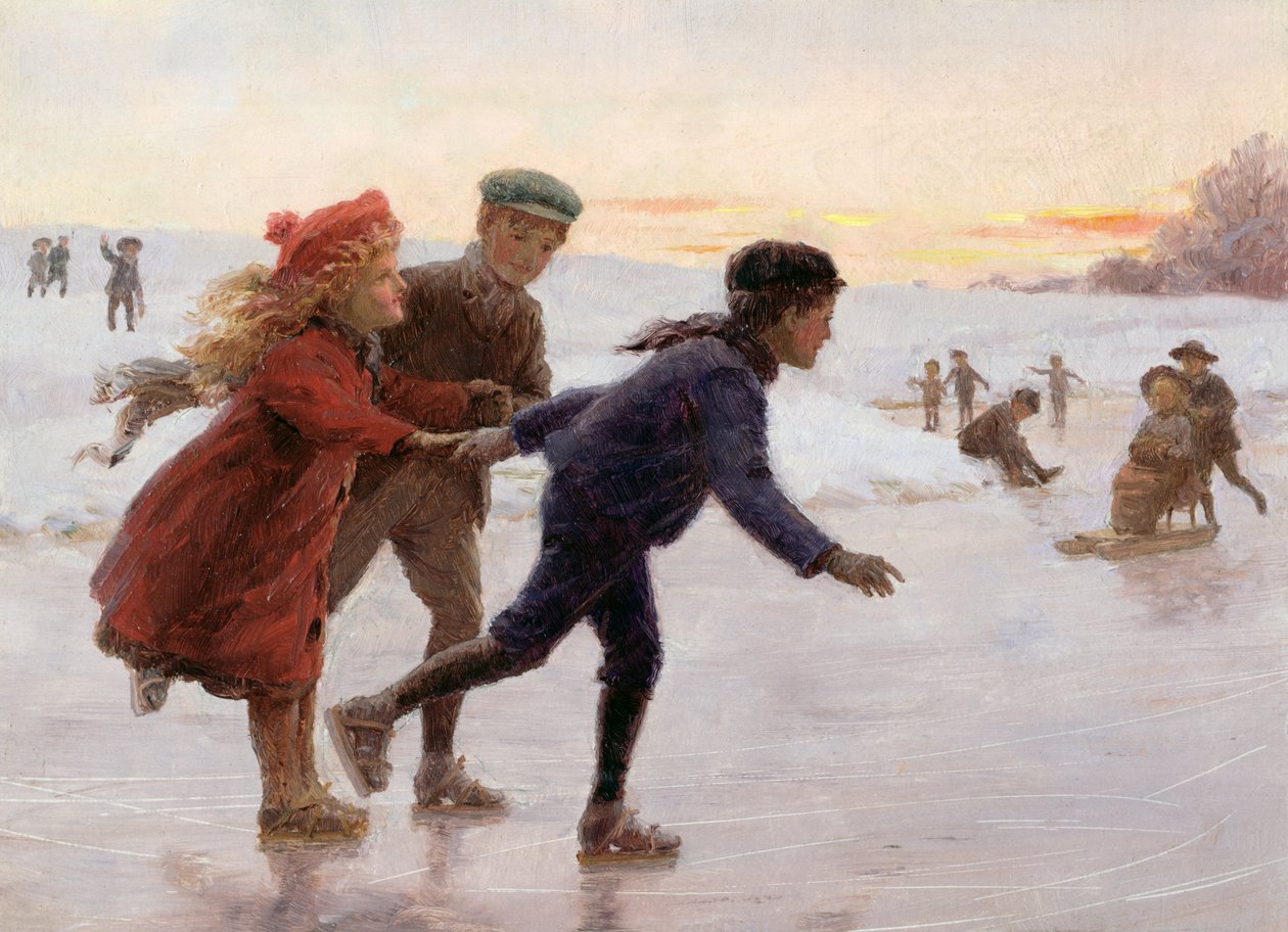 Kinderen Schaatsen door Percy Tarrant