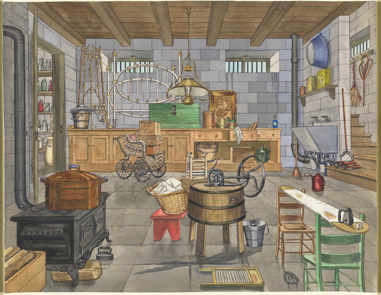Kelder van Stedelijk Huis, 1910 door Perkins Harnly