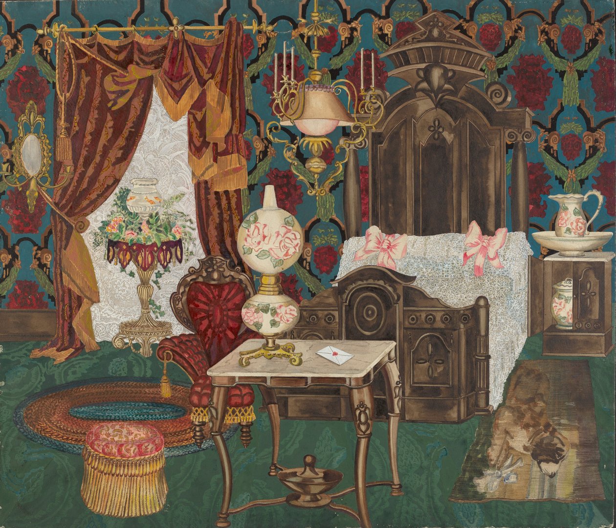 Slaapkamer, 1882, 1935-1942 door Perkins Harnly