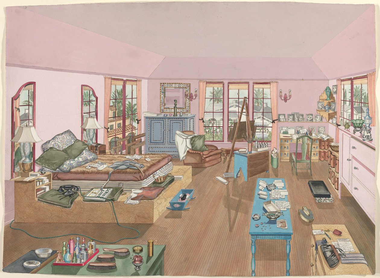 Slaapkamer, 1940 door Perkins Harnly