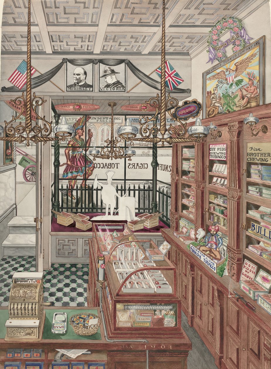 Sigarenwinkel, 1901 door Perkins Harnly