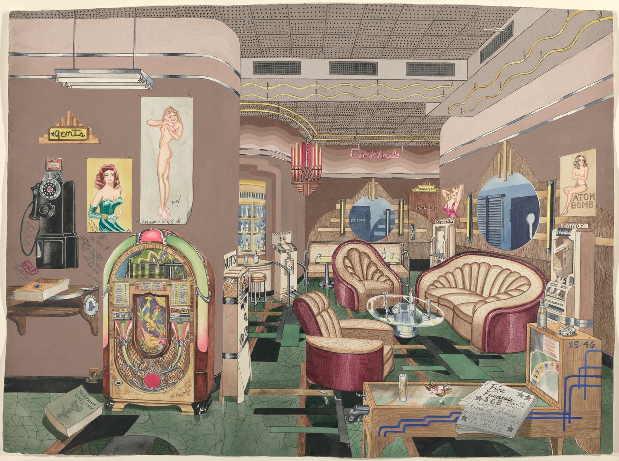 Cocktail lounge, 1946 door Perkins Harnly