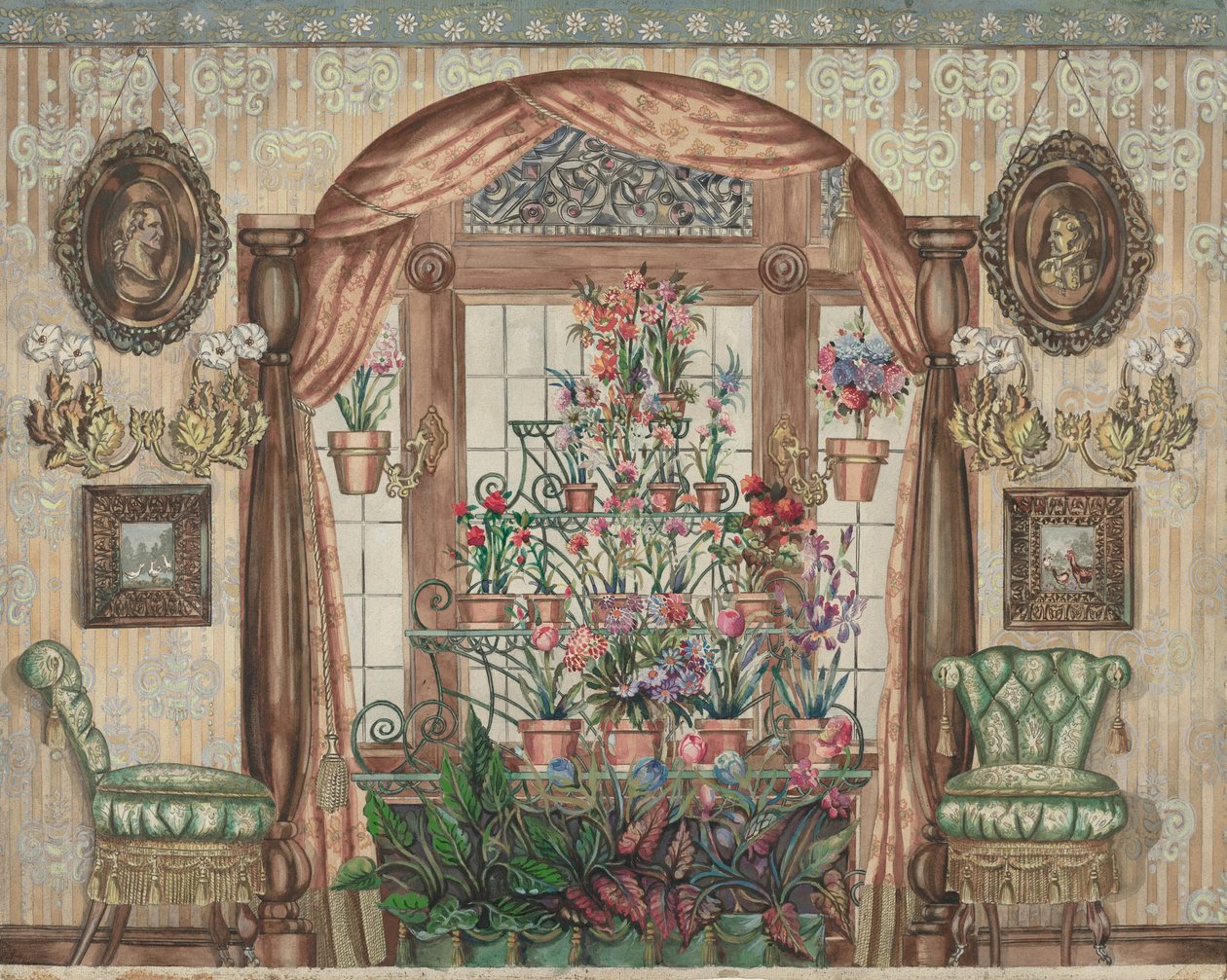 Serre raam met bloemen door Perkins Harnly