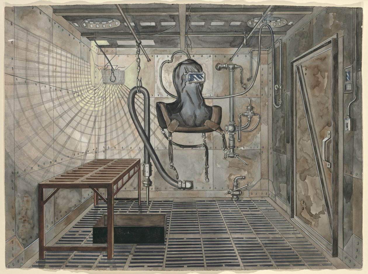Interieur Zandstraalkamer, 1935 door Perkins Harnly