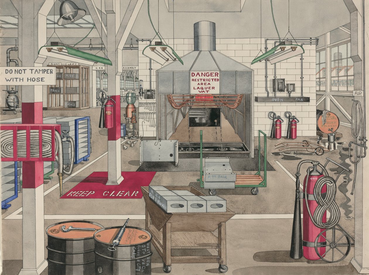 Japanse Lak Dompelvat, 1946 door Perkins Harnly