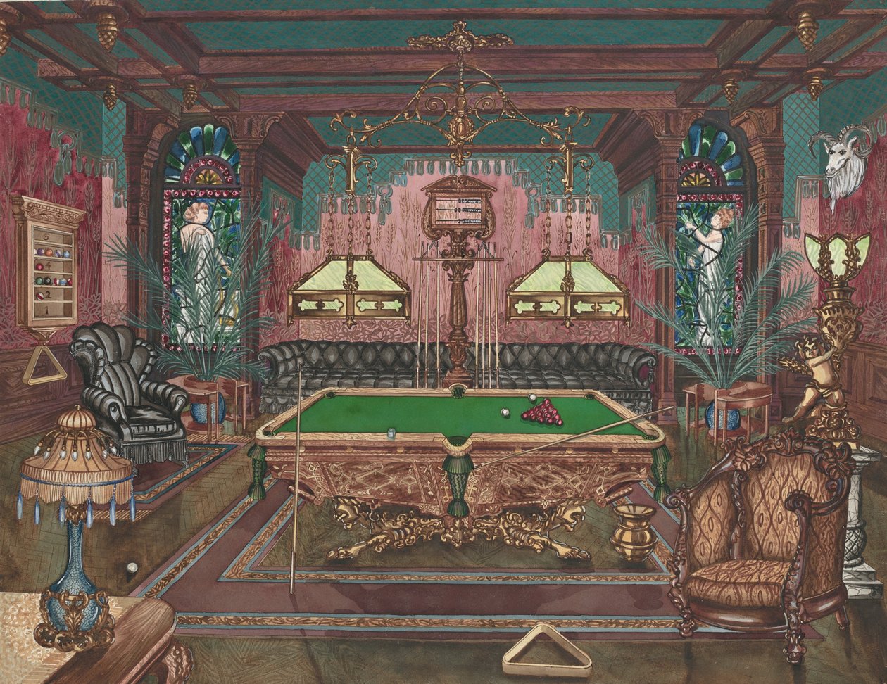 Biljartkamer, 1890, 1935-1942 door Perkins Harnly
