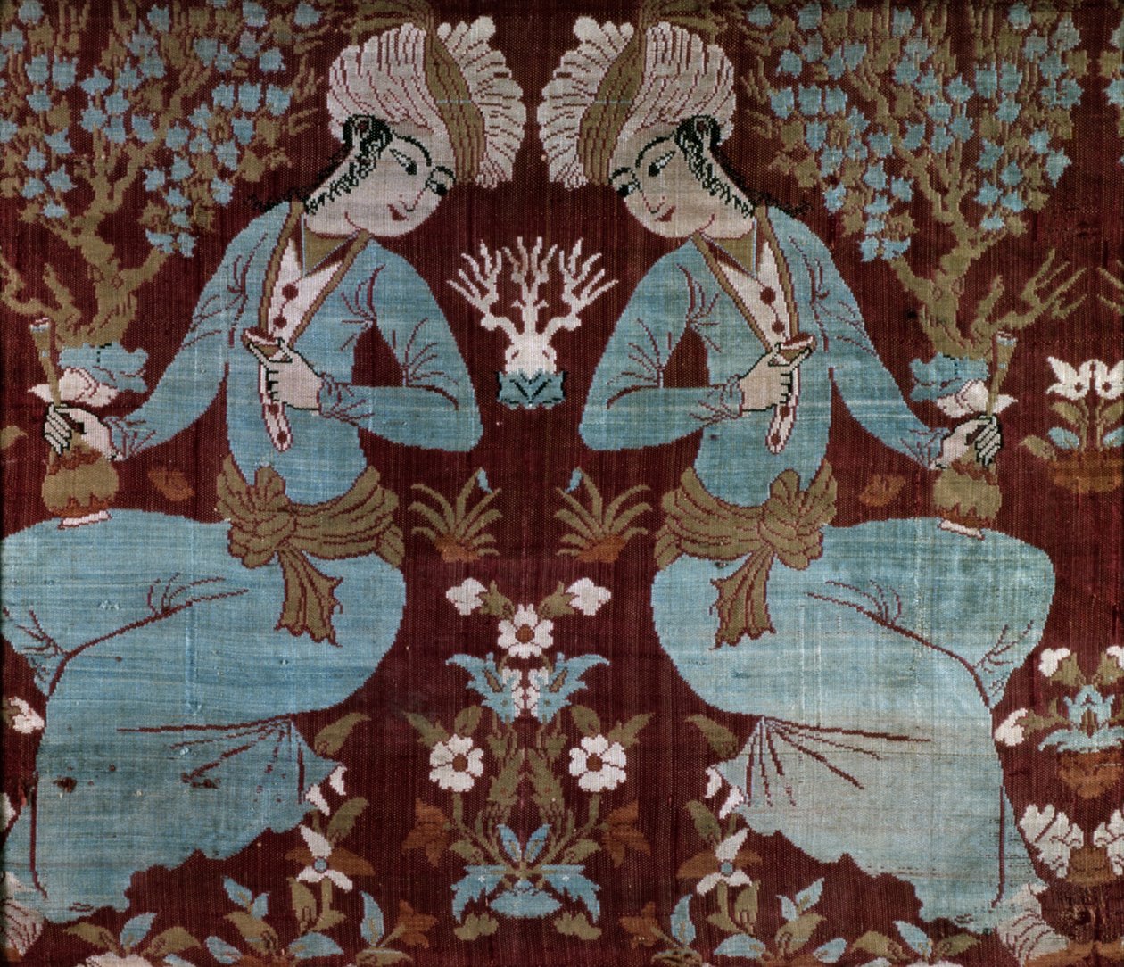 Paneel in Isfahan-stijl (zijde) door Persian School