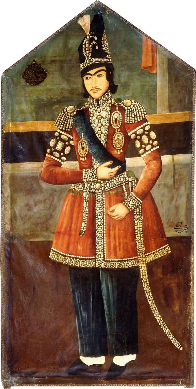Portret van Nasr-al-Din Shah, c.1850 door Persian School