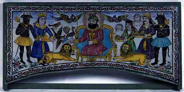 Qajar Cuerda Seca Paneel, Shiraz door Persian School