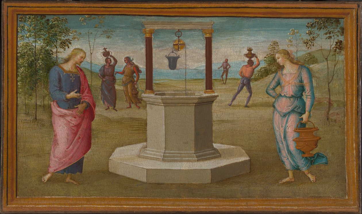 Christus en de vrouw van Samaria door Perugino