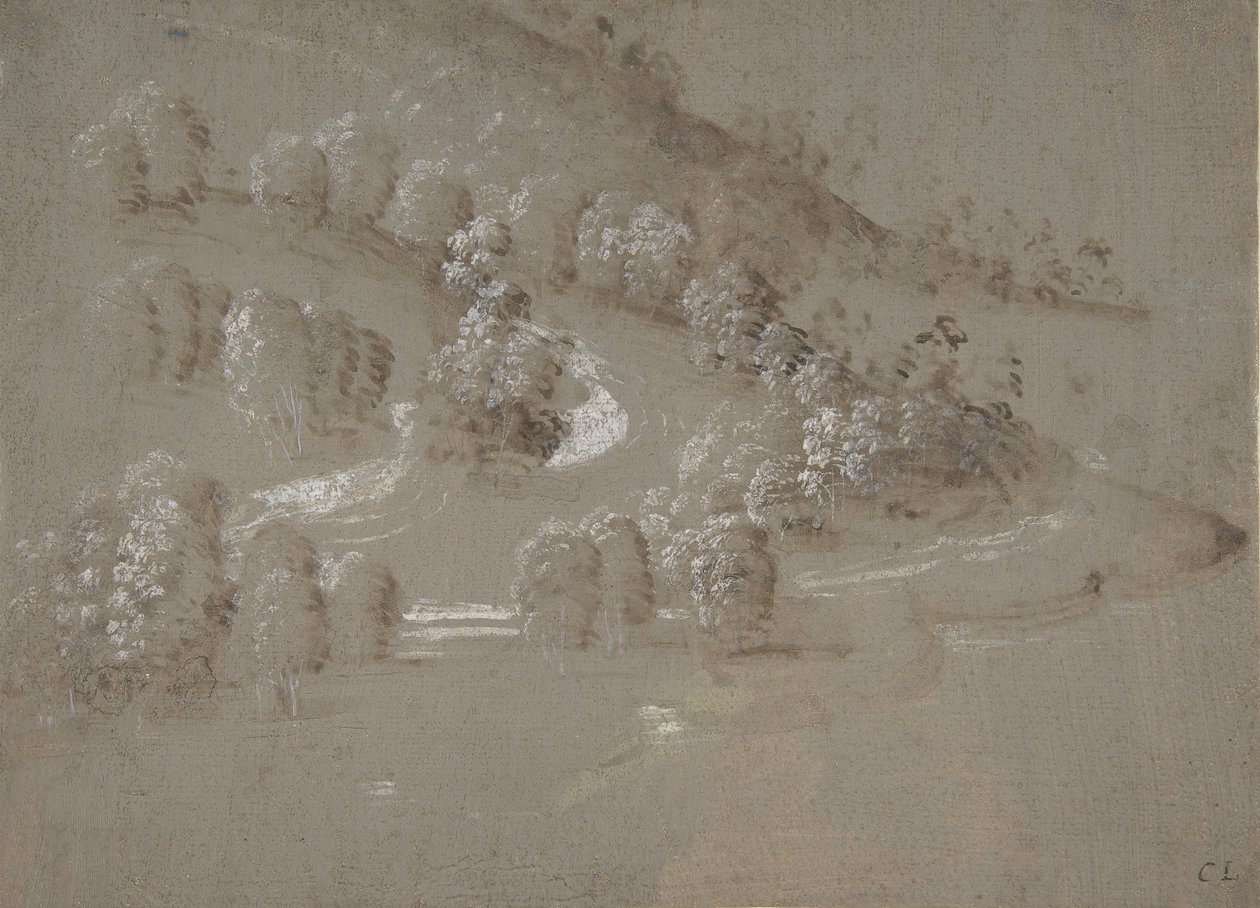 Landschap recto, Landschap verso, 1489-90 door Perugino