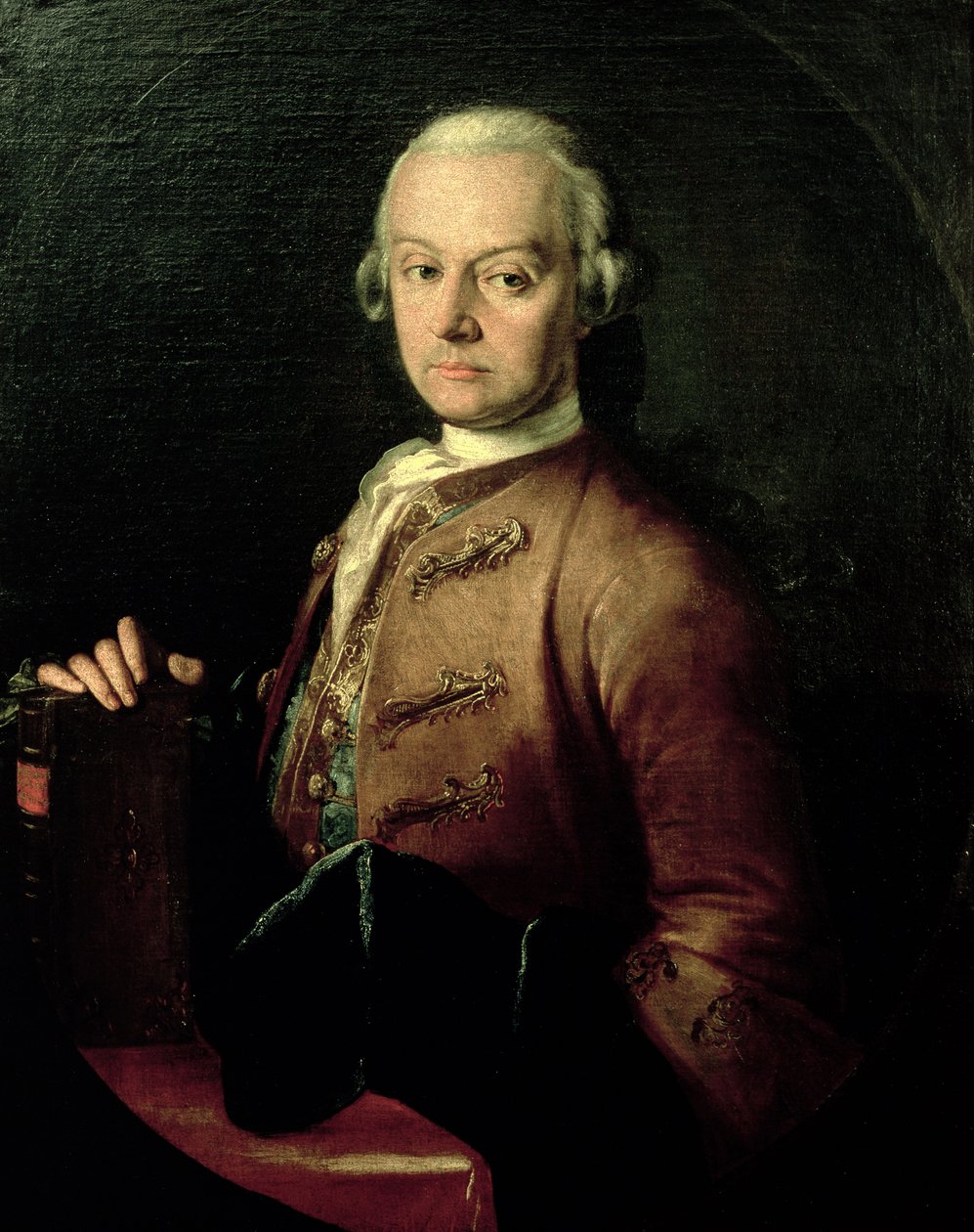Johann Georg Leopold Mozart (1719-87), vader van Wolfgang Amadeus, 1765 door Peter Anton Lorenzoni