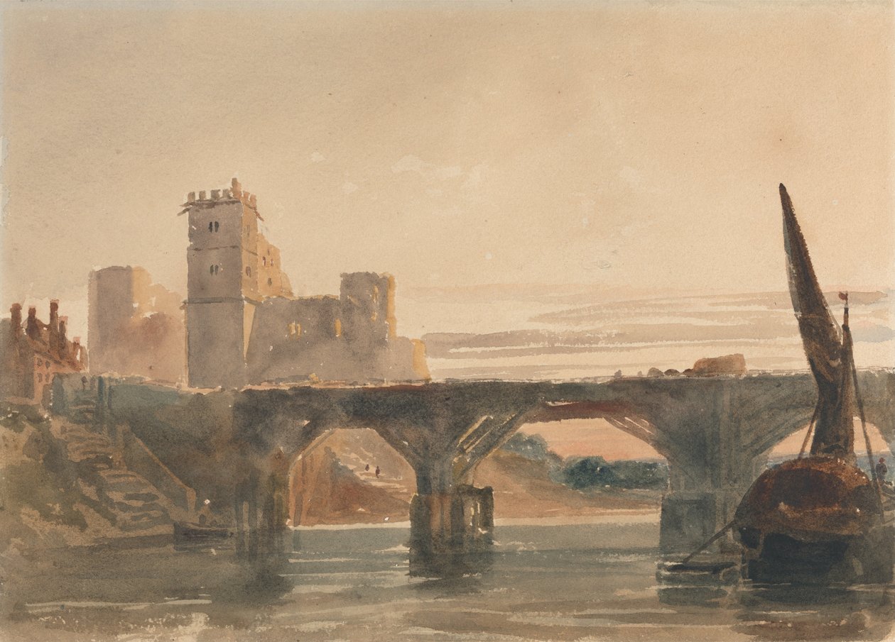 Chepstow Castle vanaf de brug door Peter de Wint