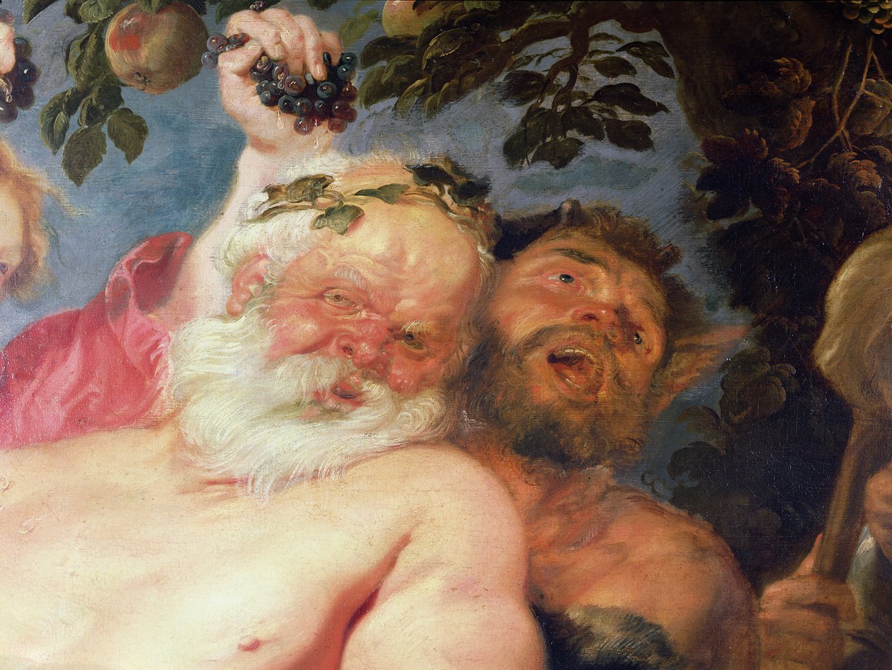 Dronken Silenus Ondersteund door Satyrs (detail) door Peter Paul Rubens