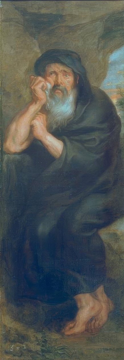 Heraclitus, de huilende filosoof door Peter Paul Rubens