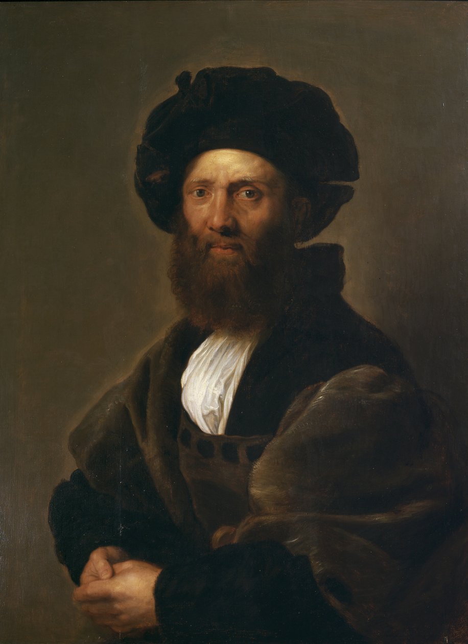 Portret van Baldassare Castiglione, naar Raphael, 1630 door Peter Paul Rubens