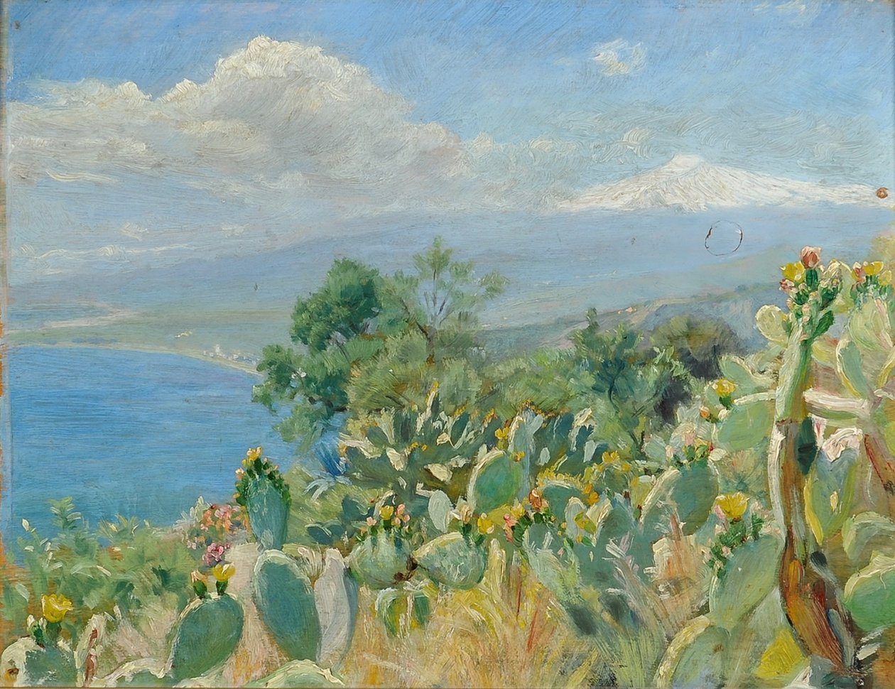 Bloeiende cactussen bij Toarmina door Peder Severin Krøyer
