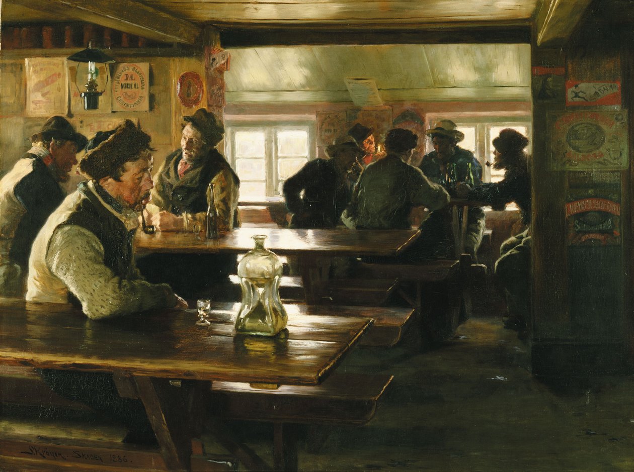 In Merchant Winthers Tavern in Skagen door Peder Severin Krøyer