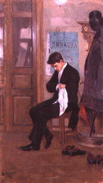 Knecht, Ochtend door Peter Alexandrovich Nilus