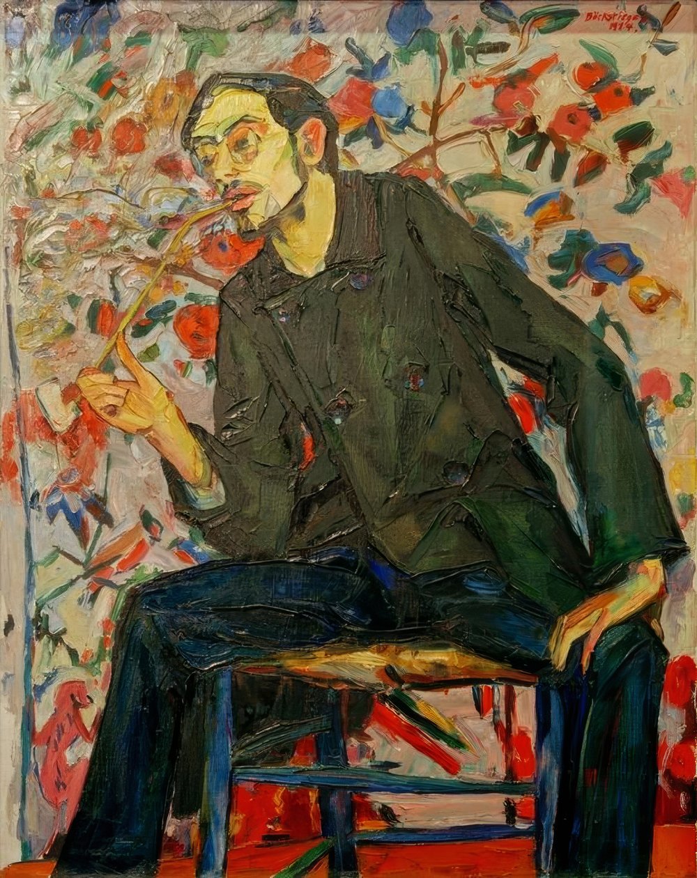 Portret van de schilder Conrad Felixmüller door Peter August Böckstiegel