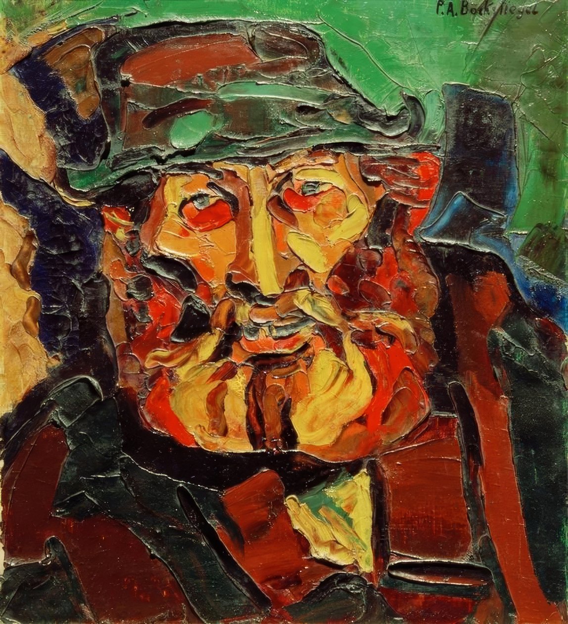 Hoofd van een boer door Peter August Böckstiegel