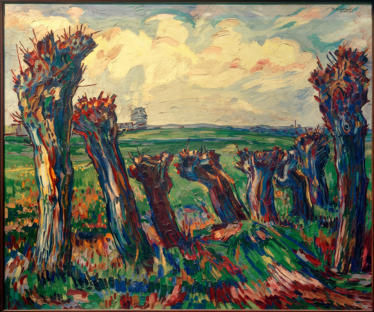 Landschap met wilgen door Peter August Böckstiegel