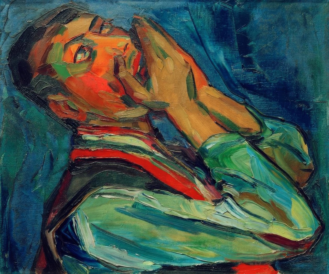 Mondharmonicaspeler door Peter August Böckstiegel