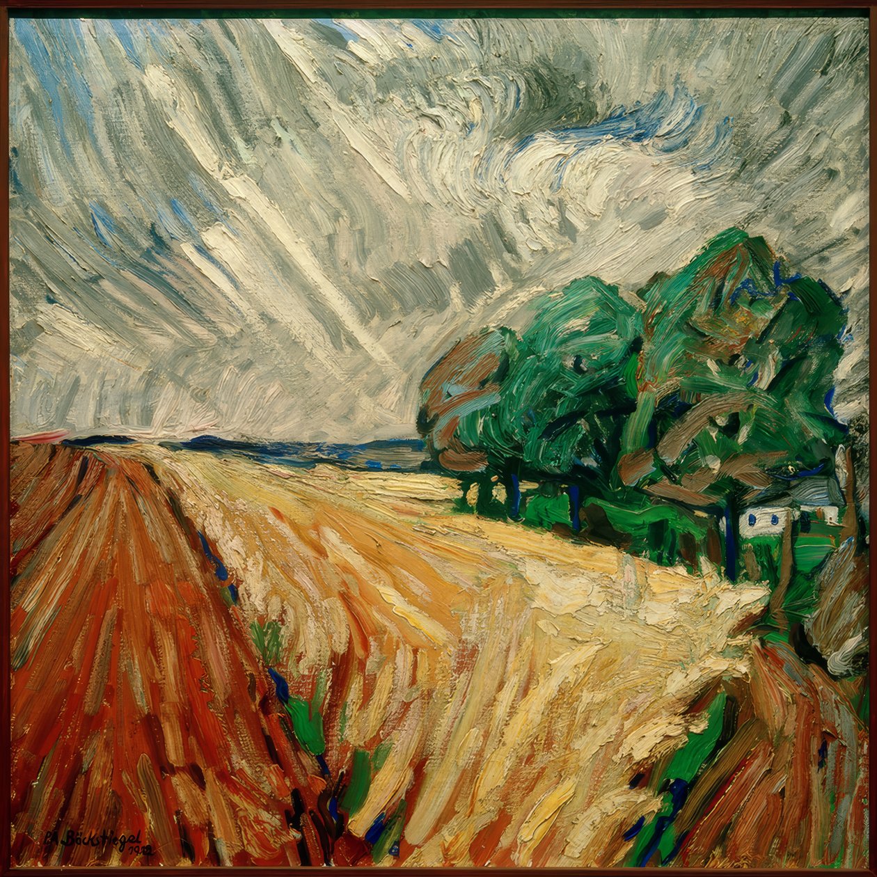 Na de regen (landschap) door Peter August Böckstiegel