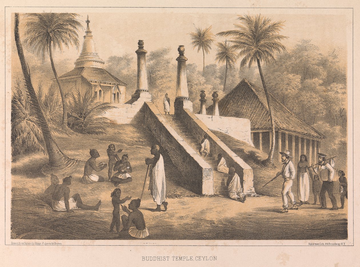 Boeddhistische Tempel, Ceylon door Peter Bernhard Wilhelm Heine