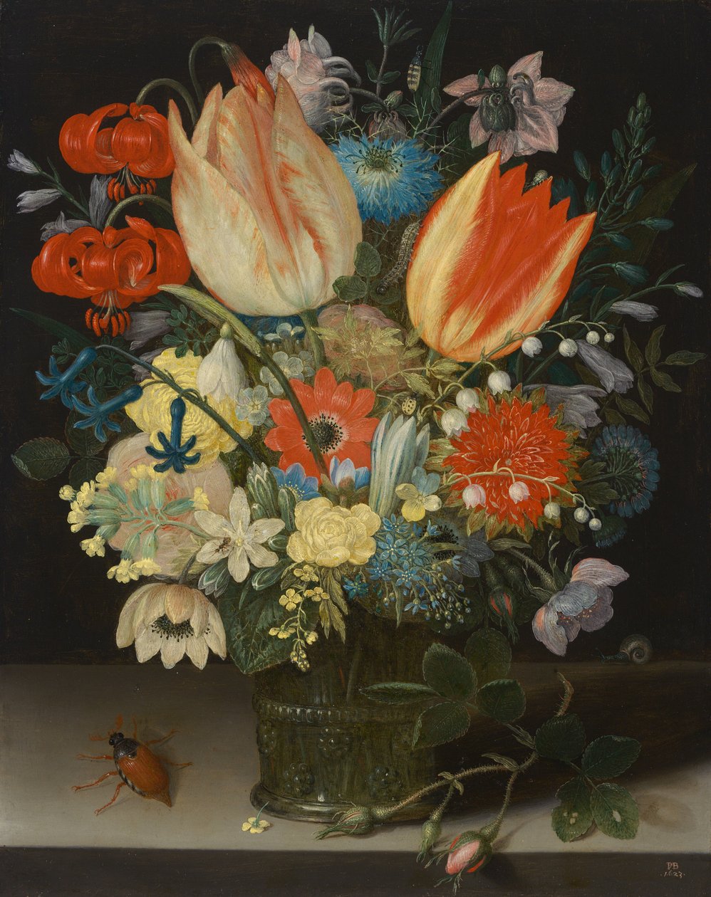 Stilleven met Tulpen door Peter Binoit