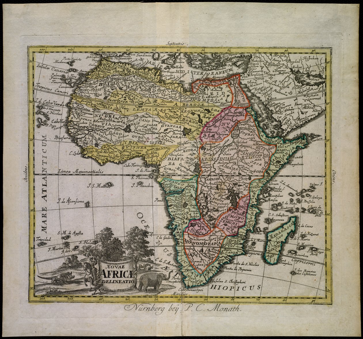 Nouae Africae delineatio door Peter Conrad Monath