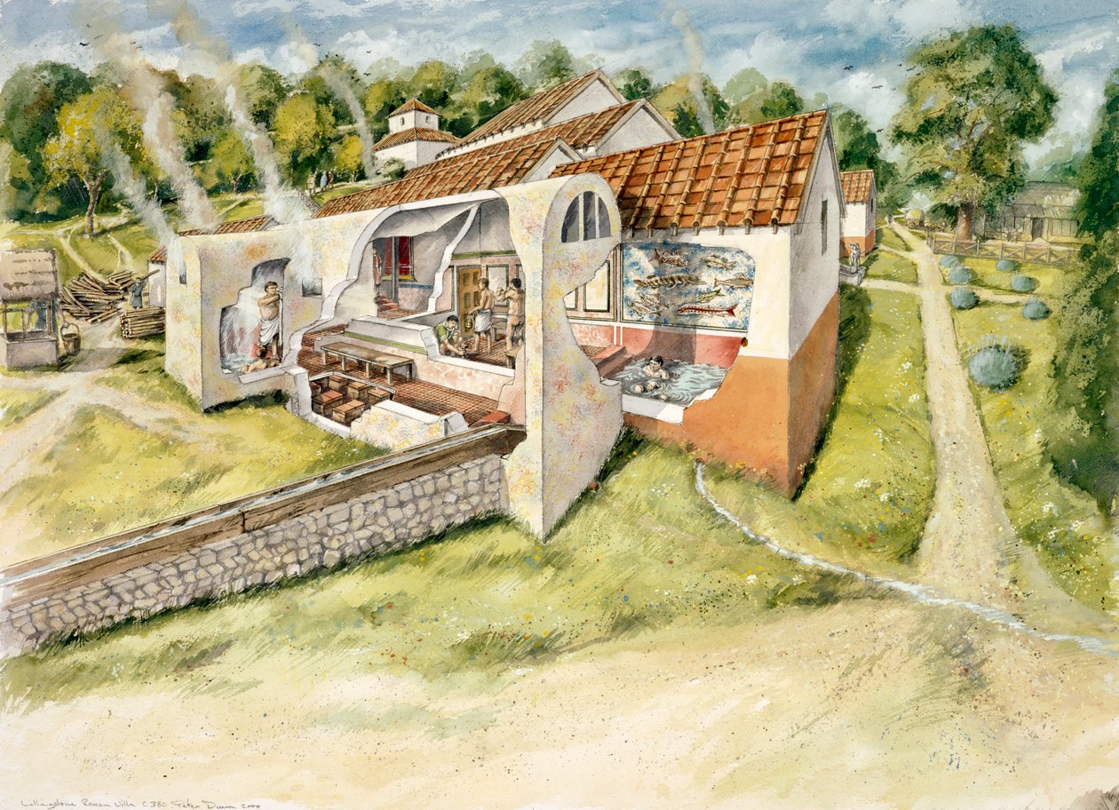 Lullingstone Romeinse Villa, 4e eeuw door Peter Dunn
