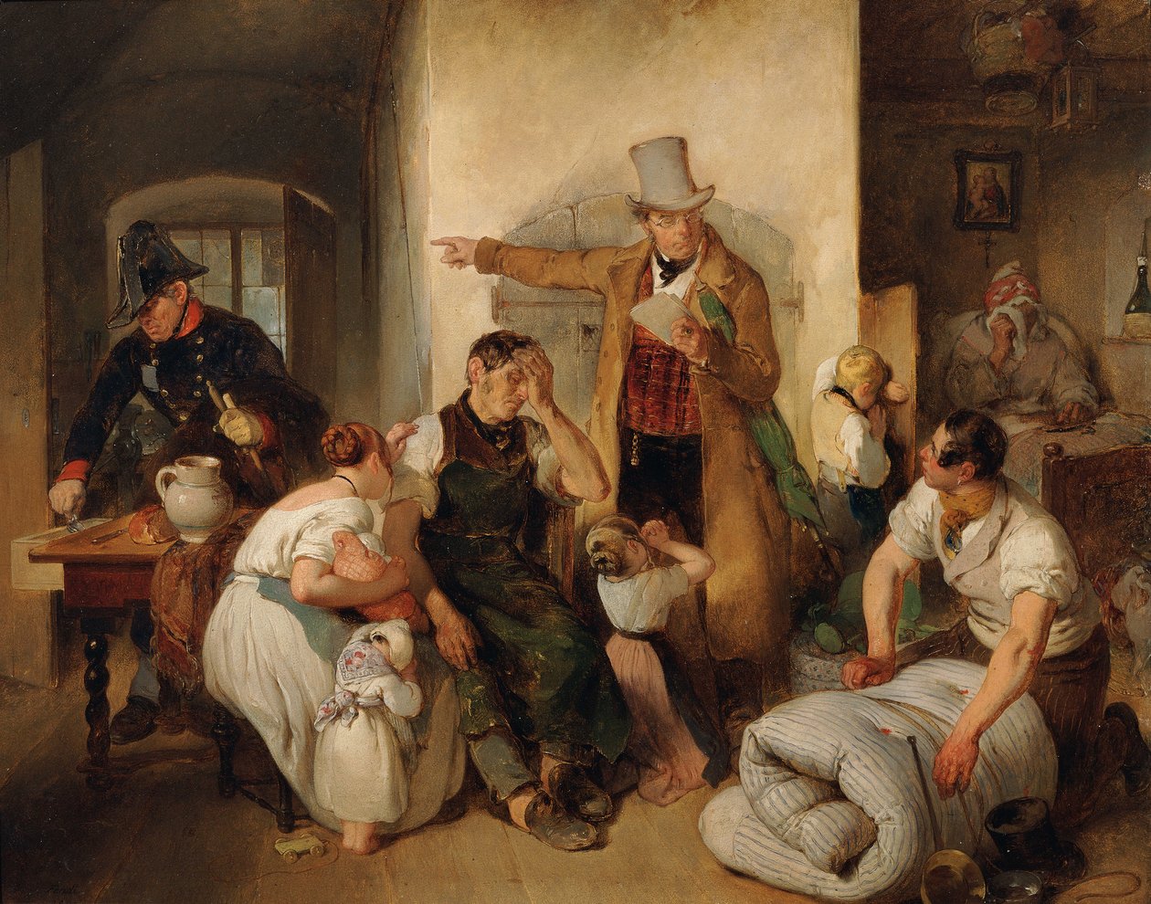 De Beslaglegging, 1840. door Peter Fendi