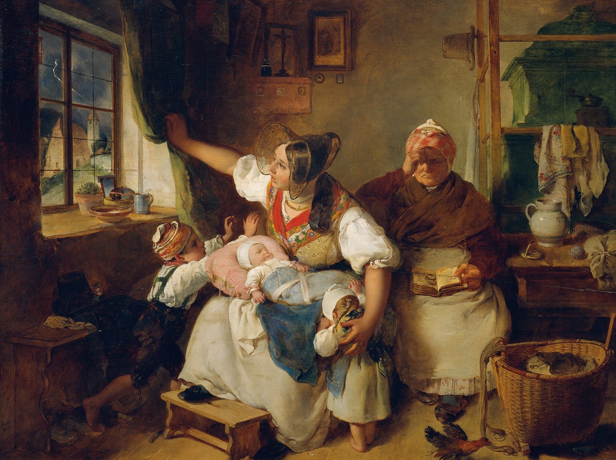 De storm, 1837 door Peter Fendi