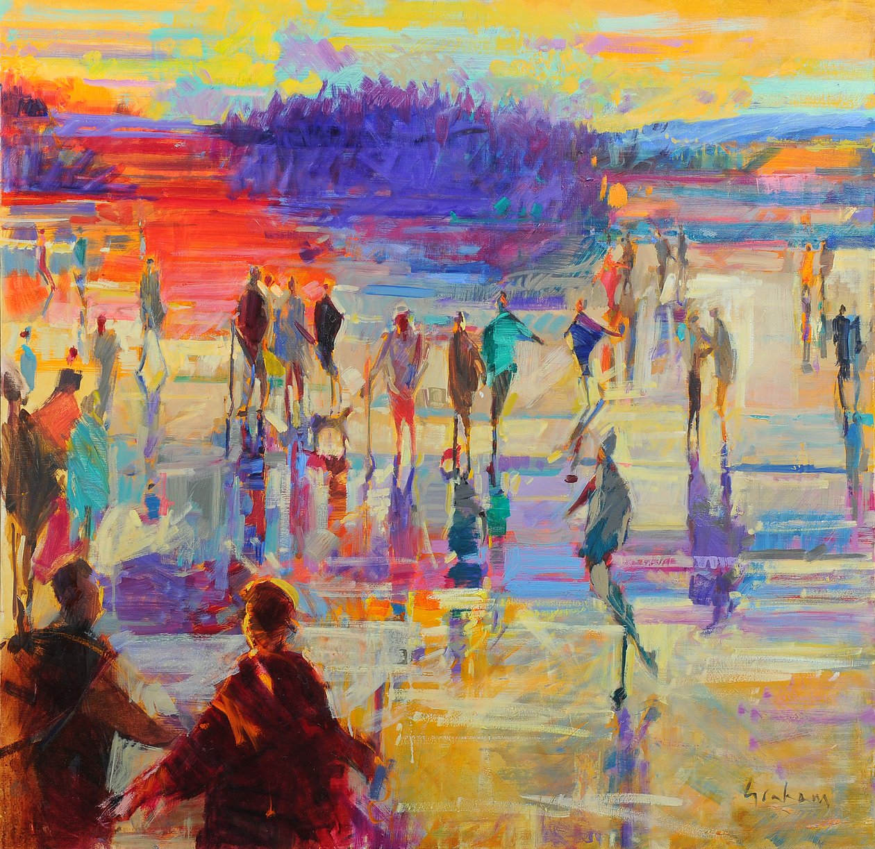 Bonspiel, Lake of Menteith door Peter Graham (Contemporary)