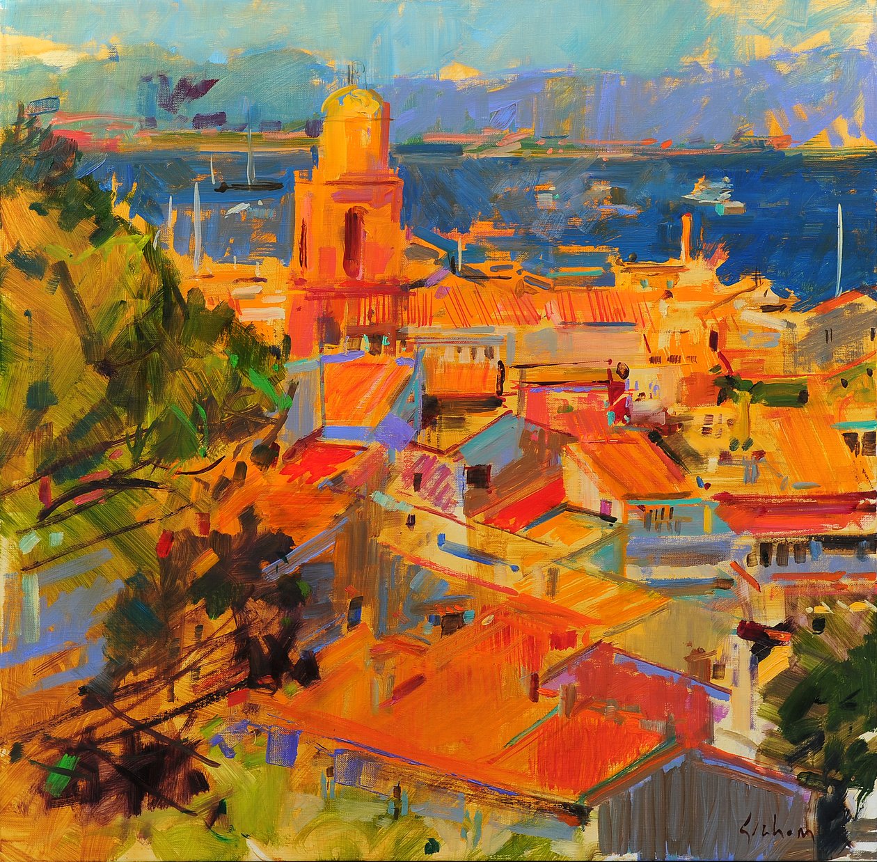 Golf van Saint Tropez door Peter Graham (Contemporary)