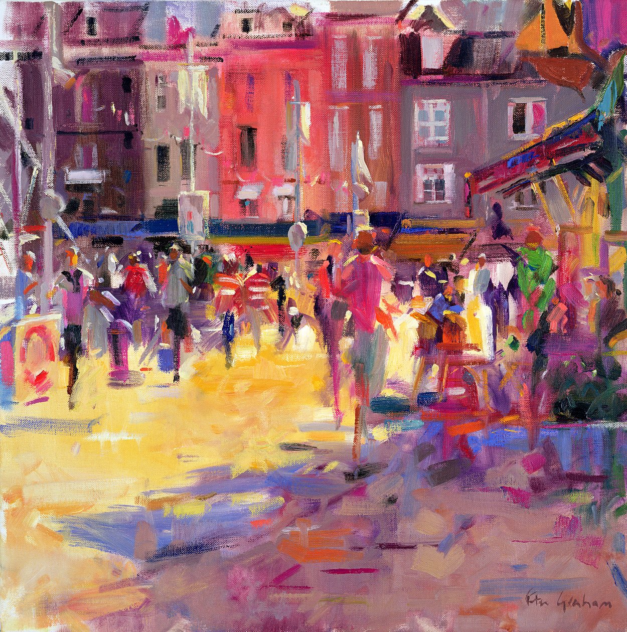 Promenade in Honfleur door Peter Graham (Contemporary)
