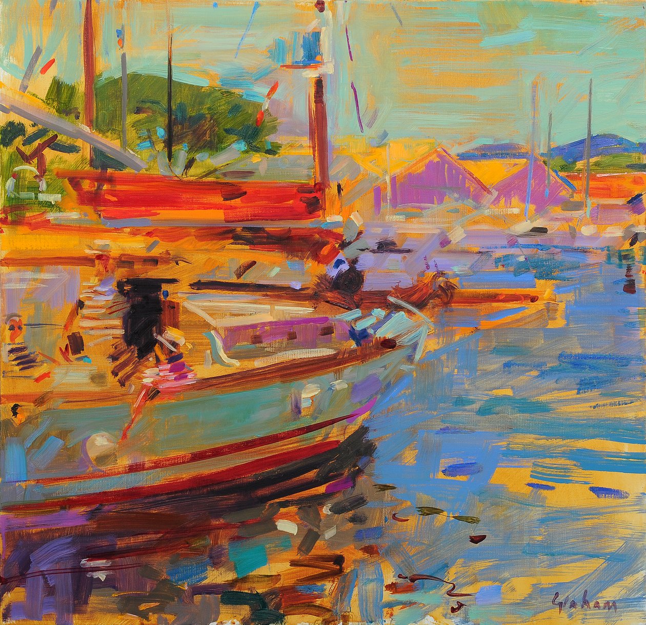 Op dek Saint Tropez door Peter Graham (Contemporary)